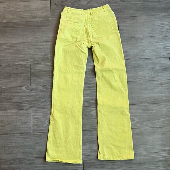 Vtg St. John Sport Chartreuse Trousers Straight Leg Mid Rise Jeans Size 0 - Picture 3 of 7